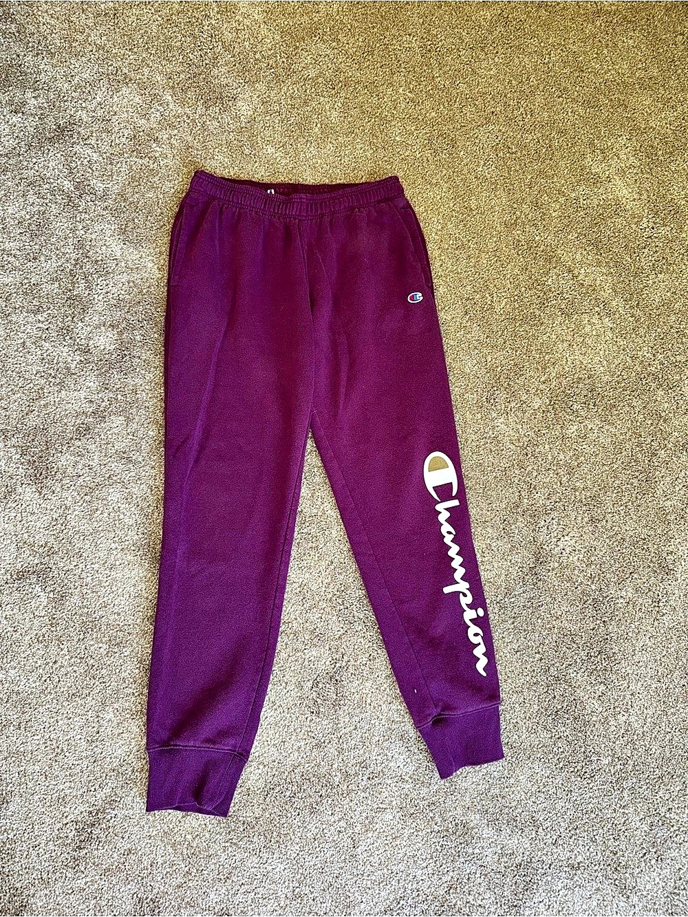 Champion Authentic Athleticwear Fleece Script Logo Joggers Purple Medium